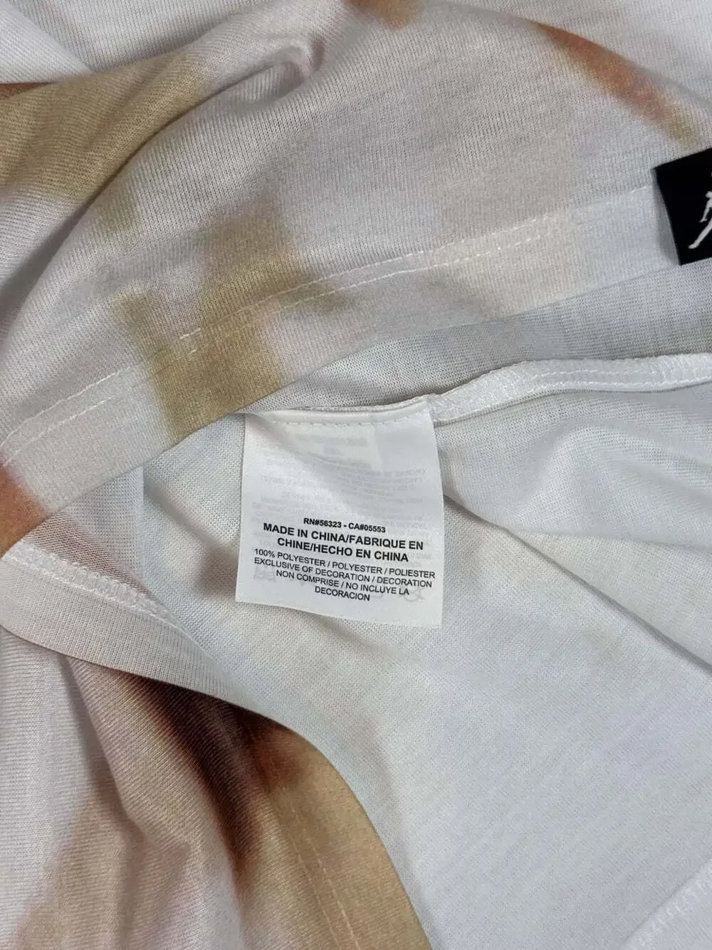 Jordan NBA Basketball Graphic All-Over Print Shirt White/Tan Size XXL